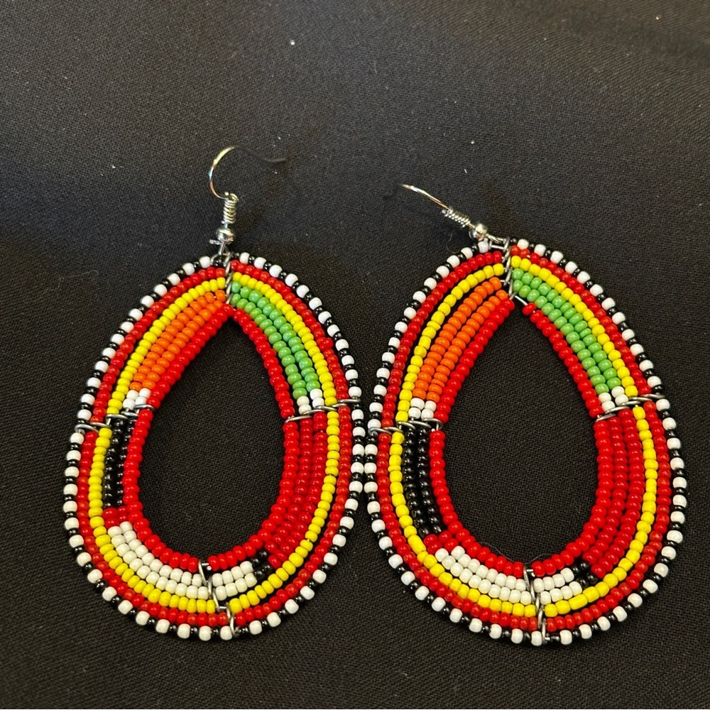 NEW African Handmade Beaded Earrings